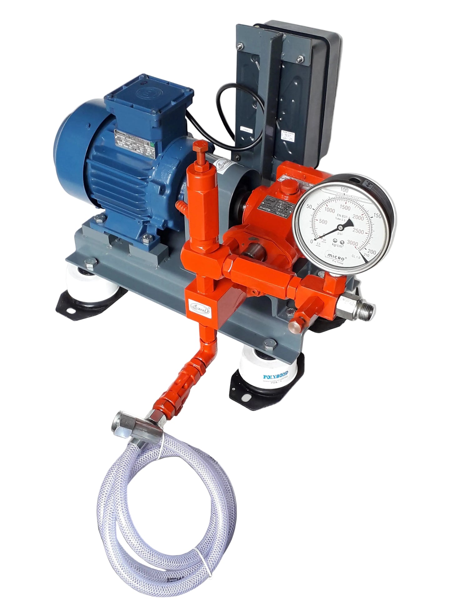 Power Driven Hydro Testing Pumps - Single Plunger Pump - Couple Drive with Starter -100 Bar